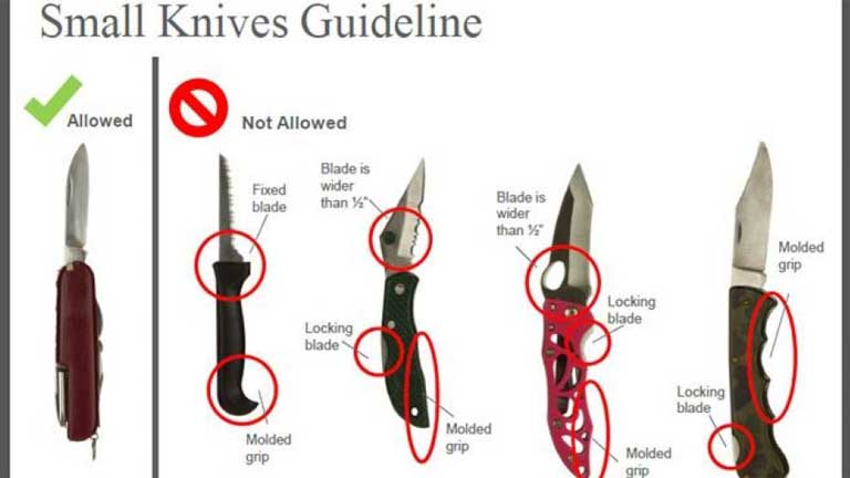 Allowed knifes in the airplane